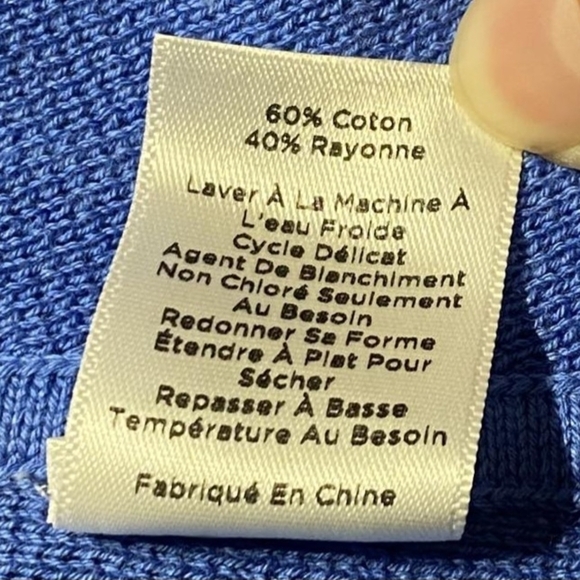 Talbots Blue Open Front Waterfall Cardigan Women's Medium Petite MP Layer EUC - Picture 6 of 6